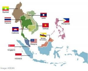 Destinations all around Asia in ASEAN map