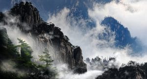 China mountains and clouds