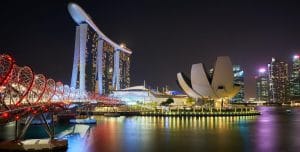 Accessible Singapore night skyline